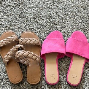 A New Day Women's Pink and Tan Sandals